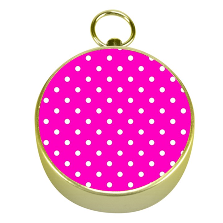 1950 Hello Pink White Dots Gold Compasses