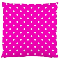 1950 Hello Pink White Dots Large Flano Cushion Case (one Side) by SomethingForEveryone