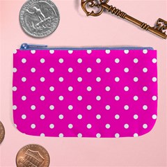 1950 Hello Pink White Dots Large Coin Purse by SomethingForEveryone