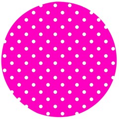 1950 Hello Pink White Dots Wooden Bottle Opener (round) by SomethingForEveryone