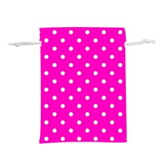 1950 Hello Pink White Dots Lightweight Drawstring Pouch (m) by SomethingForEveryone