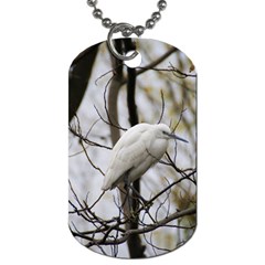 White Egret Dog Tag (one Side) by SomethingForEveryone