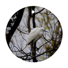 White Egret Round Ornament (two Sides)