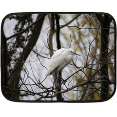 White Egret Double Sided Fleece Blanket (mini)  by SomethingForEveryone