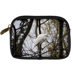 White Egret Digital Camera Leather Case