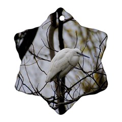 White Egret Snowflake Ornament (two Sides)