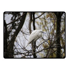 White Egret Double Sided Fleece Blanket (small)  by SomethingForEveryone