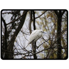 White Egret Double Sided Fleece Blanket (large)  by SomethingForEveryone