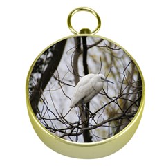 White Egret Gold Compasses by SomethingForEveryone