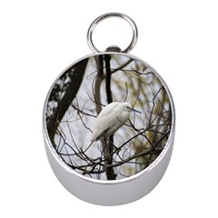 White Egret Mini Silver Compasses by SomethingForEveryone