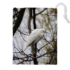 White Egret Drawstring Pouch (4xl)