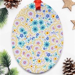 Flower Bomb 2 Oval Ornament (two Sides) by PatternFactory