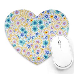 Flower Bomb 2 Heart Mousepads by PatternFactory