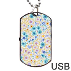 Flower Bomb 2 Dog Tag Usb Flash (one Side) by PatternFactory