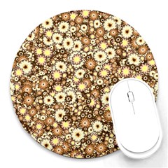 Flower Bomb 3b Round Mousepads by PatternFactory