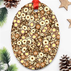 Flower Bomb 3b Ornament (oval) by PatternFactory