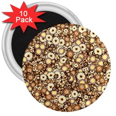 Flower Bomb 3b 3  Magnets (10 Pack)  by PatternFactory