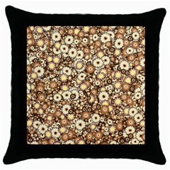 Flower Bomb 3b Throw Pillow Case (black) by PatternFactory