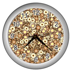 Flower Bomb 3b Wall Clock (silver) by PatternFactory