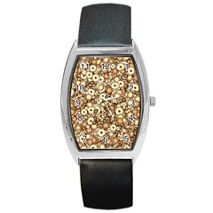 Flower Bomb 3b Barrel Style Metal Watch by PatternFactory