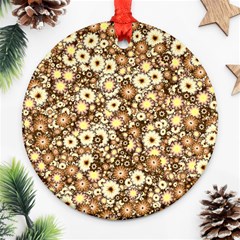 Flower Bomb 3b Round Ornament (two Sides) by PatternFactory