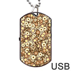 Flower Bomb 3b Dog Tag Usb Flash (one Side) by PatternFactory