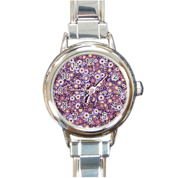 Flower Bomb 3 Round Italian Charm Watch