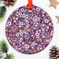 Flower Bomb 3 Ornament (round) by PatternFactory