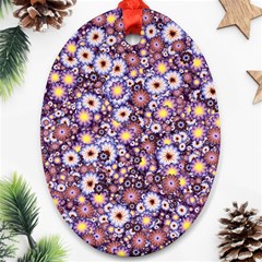 Flower Bomb 3 Ornament (oval) by PatternFactory