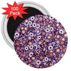 Flower Bomb 3 3  Magnets (100 Pack) by PatternFactory