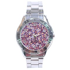 Flower Bomb 3 Stainless Steel Analogue Watch by PatternFactory