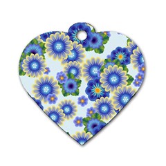 Flower Bomb 7 Dog Tag Heart (one Side) by PatternFactory