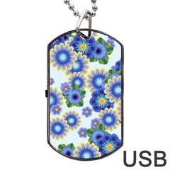 Flower Bomb 7 Dog Tag Usb Flash (one Side) by PatternFactory