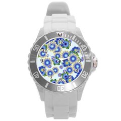 Flower Bomb 7 Round Plastic Sport Watch (l) by PatternFactory