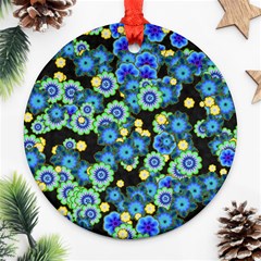 Flower Bomb  9 Ornament (round) by PatternFactory