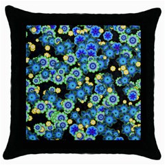 Flower Bomb  9 Throw Pillow Case (black) by PatternFactory