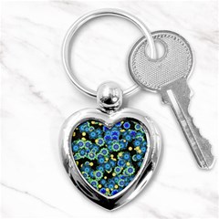 Flower Bomb  9 Key Chain (heart) by PatternFactory