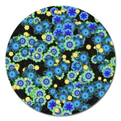 Flower Bomb  9 Magnet 5  (round) by PatternFactory