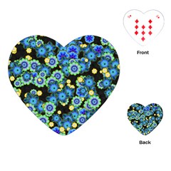 Flower Bomb  9 Playing Cards Single Design (heart) by PatternFactory