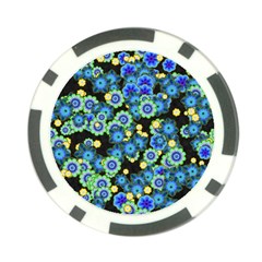 Flower Bomb  9 Poker Chip Card Guard by PatternFactory