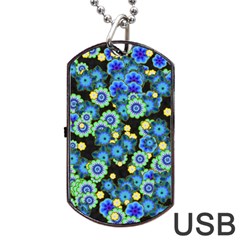 Flower Bomb  9 Dog Tag Usb Flash (one Side) by PatternFactory