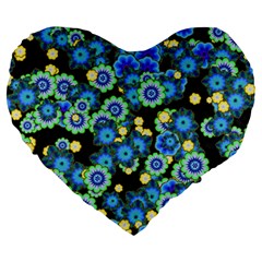 Flower Bomb  9 Large 19  Premium Heart Shape Cushions