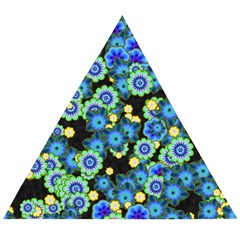 Flower Bomb  9 Wooden Puzzle Triangle by PatternFactory