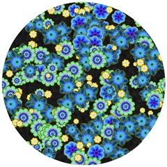 Flower Bomb  9 Wooden Puzzle Round by PatternFactory