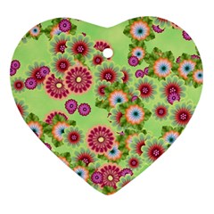 Flower Bomb 6 Heart Ornament (two Sides) by PatternFactory