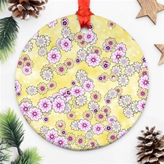 Flower Bomb 10 Ornament (round) by PatternFactory