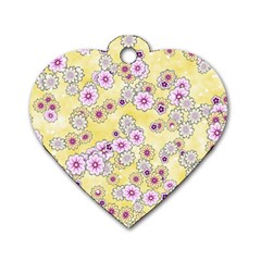 Flower Bomb 10 Dog Tag Heart (two Sides) by PatternFactory