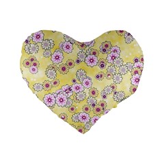 Flower Bomb 10 Standard 16  Premium Flano Heart Shape Cushions by PatternFactory