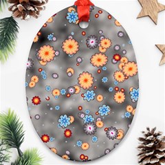 Flower Bomb 12 Ornament (oval)