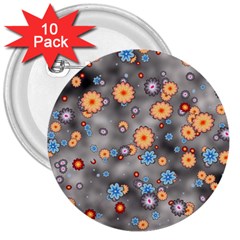 Flower Bomb 12 3  Buttons (10 Pack)  by PatternFactory